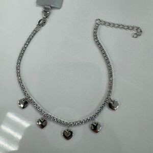 Silver Bracelet with Heart Charms